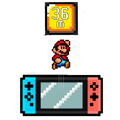 Mario jumping to the 36m